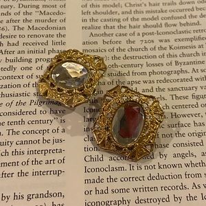 3 for $30 Vintage gold and rhinestone earrings clip-ons